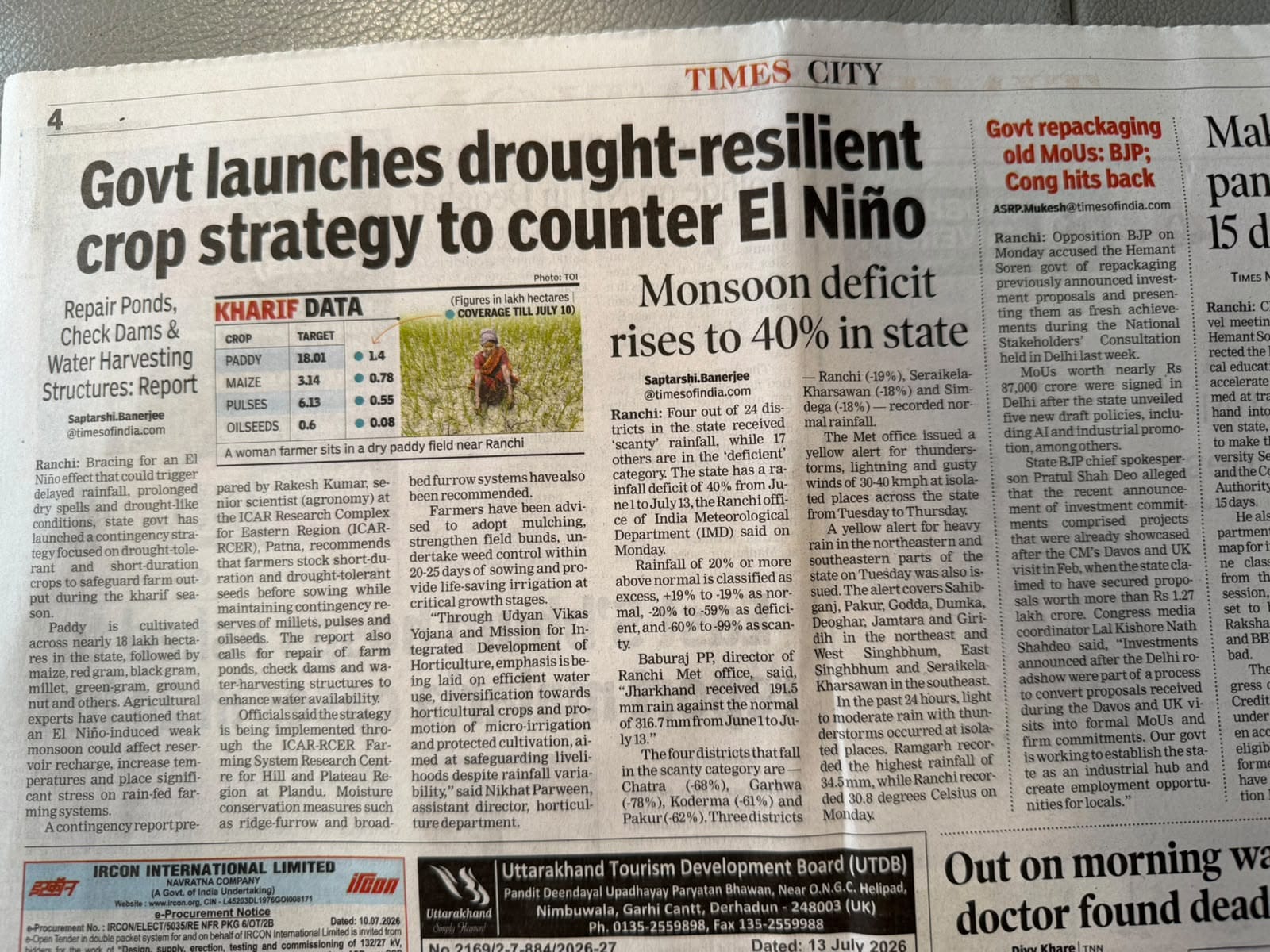 Govt launches drought-resilient crop strategy to counter El Niño