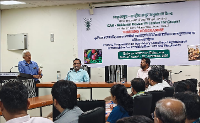 ICAR-NRCG, Pune Organises Training Programmes on ‘Regulatory Sampling for agricultural commodities for pesticide residues and mycotoxins analysis’