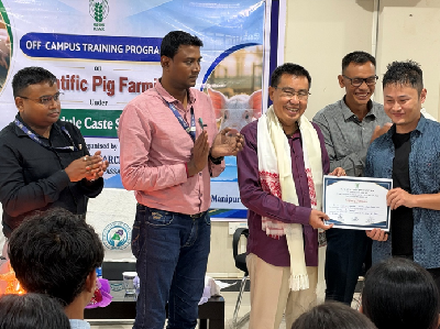 ICAR–NRC on Pig, Guwahati Organises Off-Campus Training at Imphal, Manipur on Scientific Pig Farming for Scheduled Caste Farmers