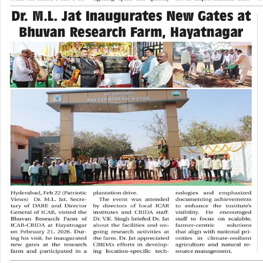 Dr. M.L. Jat Inaugurates New Gates at Bhuvan Research Farm, Hayatnagar