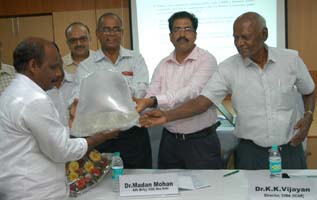 10th July, 2015, Chennai ICAR-Central Institute of Brackishwater Aquaculture, Chennai has achieved a breakthrough in artificially breeding the milkfish (Chanos chanos), locally known as ‘Paal Kendai’ or ‘Paal Meen’ in captivity for the first time in the country. Breakthrough in artificial breeding of milkfishBreakthrough in artificial breeding of milkfish In the fish hatchery of the Experimental Research Station of CIBA located at Muttukadu near Chennai, the male and female adult milkfish were reared in cement tanks for more than 10 years. While the milk fish attains natural maturity, breeding and spawning in the open ocean, maintaining the brood stock (parent fishes), inducing them to mature and breed further were technically challenging tasks. These fish were bred by administering calculated doses of permitted hormone. The fertilized eggs obtained were hatched and reared to fingerling stage, which are further suitable for nursery rearing and farming. Milkfish has the ability to grow in brackishwater, seawater and freshwater ponds and lakes. This fish consumes low protein pellet feed and grows up to 500 g size in 6 months. This is a boon for small and marginal farmers who can grow the fish at a low cost. Milkfish fetches Rs. 120-150/kg in the local market while the production cost is only Rs. 50-60/kg. Being a low cost fish, the milkfish can cater to the need of the common man in Indian domestic markets as a suitable source of animal protein and for nutritional requirements of human food in general. The small sized milkfish is also being used as a preferred live bait for tuna fishing industry. The milkfish being a herbivore, with low production cost, can form an ideal alternate species for shrimp farmers. Representatives from the industry, fish farmers and fisheries scientists have welcomed this breakthrough. On 10th July 2015, the first batch of hatchery produced milk fish seeds at the ICAR-CIBA-Muttukkadu, were handed over to fish farmers from Kerala, Tamil Nadu and Andhra Pradesh, by the Dr. K.K. Vij