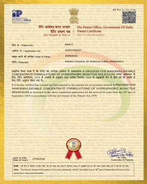 ICAR-CIFRI, Barrackpore Secures Patent for Breakthrough Nanoemulsifiable Formulation Technology behind CIFRI ARGCURE®