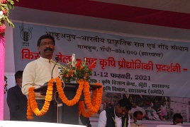 11 - 12 February, 2021  The ICAR-Indian Institute of Natural Resins and Gums, Ranchi, Jharkhand in association with Krishi Vigyan Kendra, Khunti organized the two-day “Kisan Mela-cum-Agricultural Technology Exhibition - 2021” from 11th to 12th February, 2021.  ICAR-IINRG organizes Kisan Mela-cum-Agricultural Technology Exhibition - 2021  ICAR-IINRG organizes Kisan Mela-cum-Agricultural Technology Exhibition - 2021  The event was inaugurated by Shri Hemant Soren, Chief Minister, Government of Jharkhand. In his inaugural address, the Chief Minister emphasized on the government’s commitment for bringing about the profound change in the farm and forest sector to boost the rural purchasing power.  The Guest of Honor, Shri Badal Patralekh, Minister of Agriculture, Government of Jharkhand emphasized on the importance of lac cultivation being the source of income to the farmers. He urged for spreading the knowledge of scientific lac cultivation to all lac growing areas.  ICAR-IINRG organizes Kisan Mela-cum-Agricultural Technology Exhibition - 2021The Guest of Honor, Shri Rajesh Kachhap, MLA, Jharkhand outlined the recent farmer welfare schemes of the central and state governments.  Shri Anuj Agarwal, Chief Operating Officer, ICICI Foundation for Inclusive Growth (IFIG) also marked his presence as the Special Invitee of the occasion.  Earlier, in his welcome address, Dr. K.K. Sharma, Director, ICAR-IINRG, Ranchi, Jharkhand briefed on the importance of lac in livelihood security of tribal farmers of the country. Keeping in view the lac production potential of lac growing states, Dr. Sharma urged the state government for taking-up the issue of formulating National Lac Development Board (NLDB).  A Memorandum of Understanding (MoU) was signed between the ICAR-IINRG & IFIG and two Extension Folders were also released during the occasion.  In his valedictory address, the Chief Guest, Dr. O.N. Singh, Vice-Chancellor, Birsa Agricultural University, Ranchi, Jharkhand emphasized on the potential of lac to triple the farmers’ income