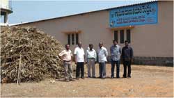   Nellore, Andhra Pradesh  Rural Feed Processing Unit established at Nellore by NRC on Meat A Rural Feed Processing Unit (RFPU) has been successfully established at Chennur, Gudur mandal, Nellore district, Andhra Pradesh by National Research Centre on Meat, Hyderabad under National Agricultural Innovation Project, ‘Value chain for clean meat production from sheep’.  RFPU was established under the objective, ‘Augmenting quality meat and byproducts production through nutritional intervention and growing ram lambs to larger weight’. Complete feed is being produced using agricultural byproducts (maize straw, groundnut haulms and black gram straw) and concentrate ingredients (maize grain, soya bean meal, rice polish etc). Ratio of byproducts to concentrate ingredients is being maintained at 50:50. Unit is producing complete feed of about 5 tons per month since April 2011 and about 400 ram lambs are being fed with complete feed in the farmer’s premises. Initial results (0 – 45 days) have shown that the ram lambs fed with complete feed recorded average daily weight gain of 124 g where as the control animals reared on grazing average daily weight gain of 49 g. Farmers were also encouraged to grow the ram lambs to larger weight (up to 25-30 Kg) instead of harvesting in underweight (20 Kg and below) stage, which is a common practice among sheep farmers. Acceptability of the feed was very good among lambs and farmers involved in the project are extremely happy due to high growth rate of lambs and saving on labour, as lambs need not be taken out for grazing.  Rural Feed Processing Unit established at Nellore by NRC on Meat Rural Feed Processing Unit established at Nellore by NRC on Meat Rural Feed Processing Unit established at Nellore by NRC on Meat  (Source: NRC on Meat, Hyderabad)